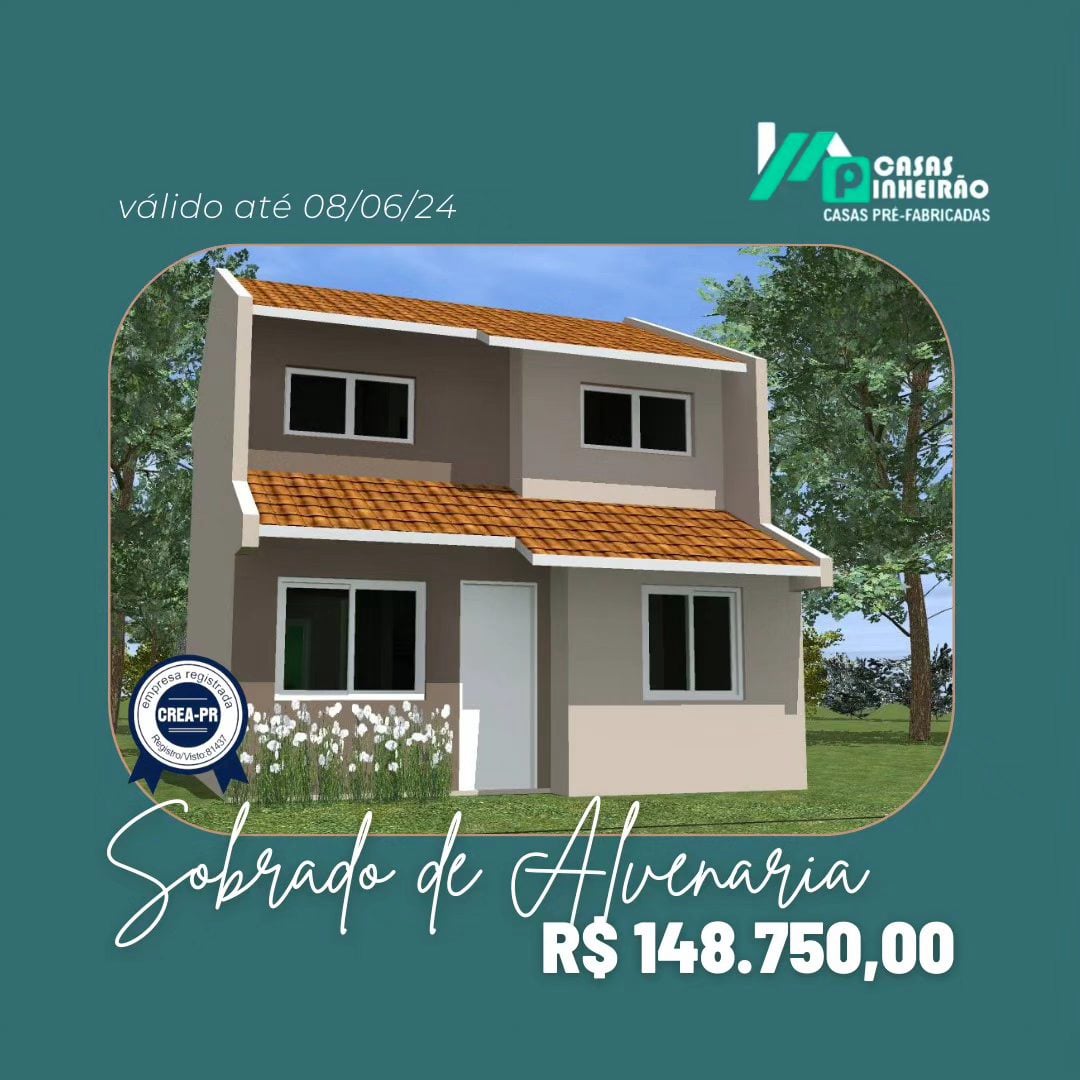 Casas Pinheirão - Av. Jacob Macanhan, 1369 - Pinhais. Casas pré-fabricadas com o melhor preç